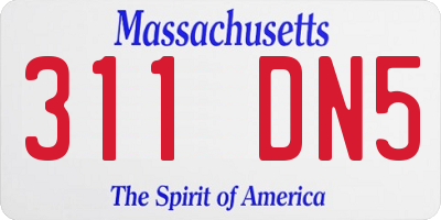 MA license plate 311DN5