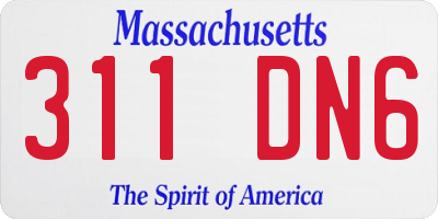 MA license plate 311DN6