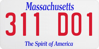 MA license plate 311DO1
