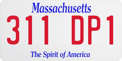 MA license plate 311DP1