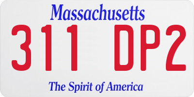MA license plate 311DP2