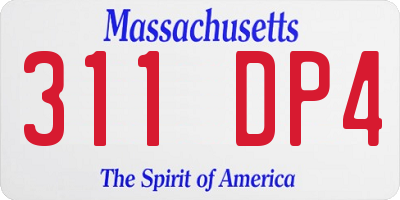 MA license plate 311DP4