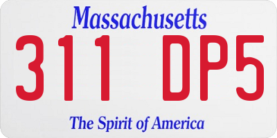 MA license plate 311DP5