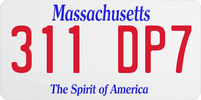 MA license plate 311DP7