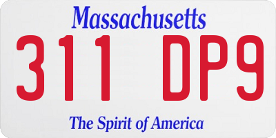 MA license plate 311DP9