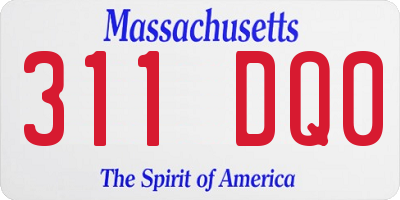 MA license plate 311DQ0