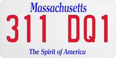 MA license plate 311DQ1
