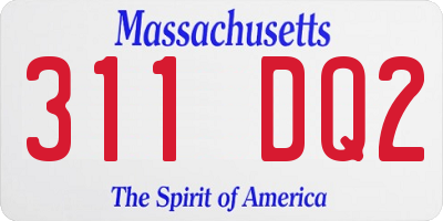 MA license plate 311DQ2