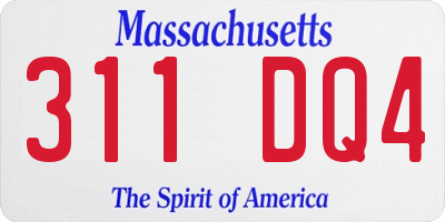 MA license plate 311DQ4