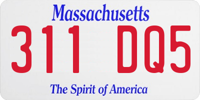 MA license plate 311DQ5
