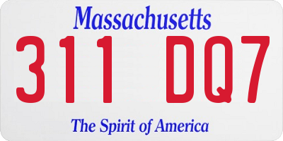 MA license plate 311DQ7