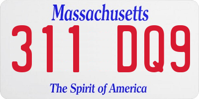 MA license plate 311DQ9