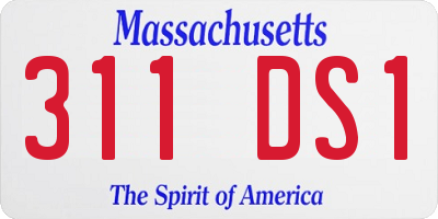 MA license plate 311DS1