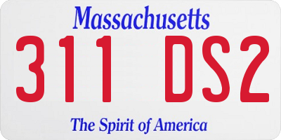MA license plate 311DS2