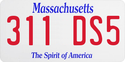 MA license plate 311DS5