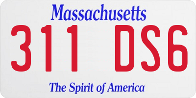 MA license plate 311DS6
