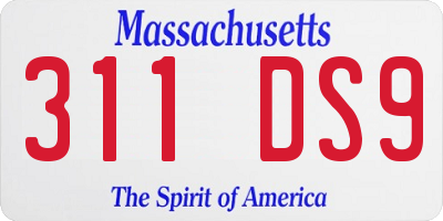 MA license plate 311DS9