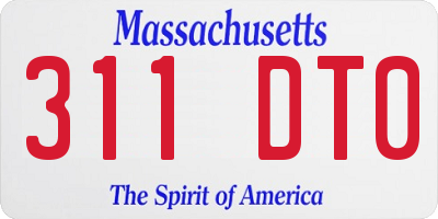 MA license plate 311DT0