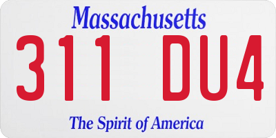 MA license plate 311DU4