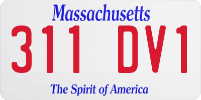 MA license plate 311DV1