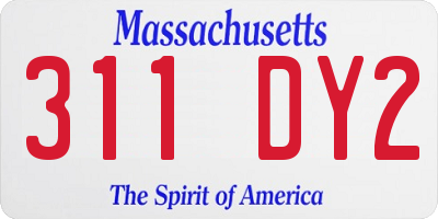 MA license plate 311DY2