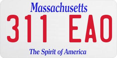 MA license plate 311EA0