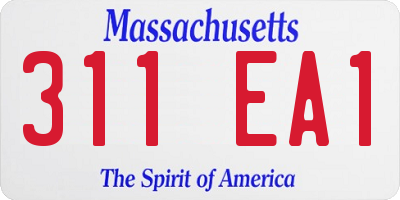 MA license plate 311EA1