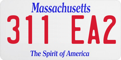 MA license plate 311EA2