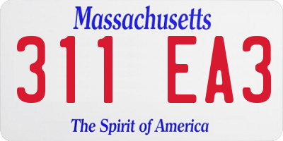 MA license plate 311EA3