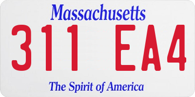 MA license plate 311EA4