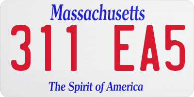 MA license plate 311EA5