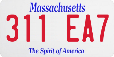 MA license plate 311EA7