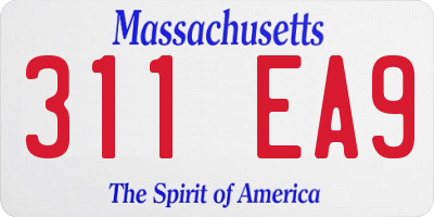 MA license plate 311EA9