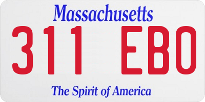 MA license plate 311EB0