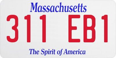 MA license plate 311EB1