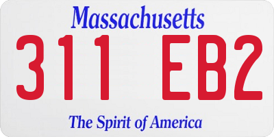 MA license plate 311EB2