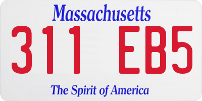 MA license plate 311EB5