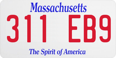 MA license plate 311EB9