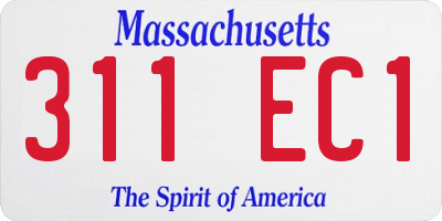 MA license plate 311EC1