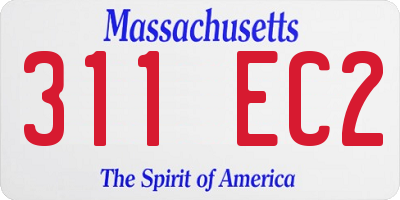 MA license plate 311EC2