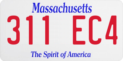 MA license plate 311EC4