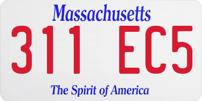 MA license plate 311EC5