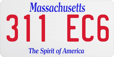 MA license plate 311EC6