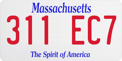 MA license plate 311EC7