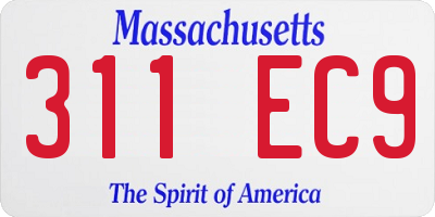 MA license plate 311EC9