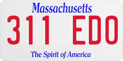 MA license plate 311ED0