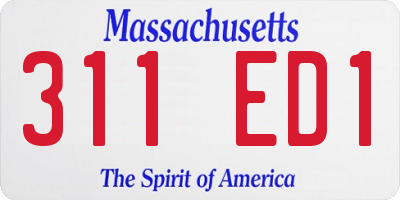 MA license plate 311ED1