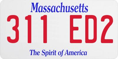 MA license plate 311ED2