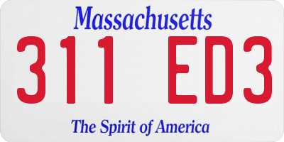 MA license plate 311ED3