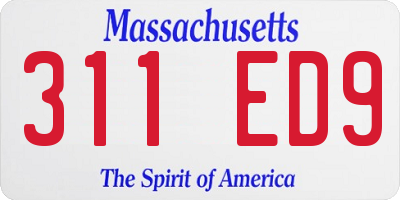 MA license plate 311ED9